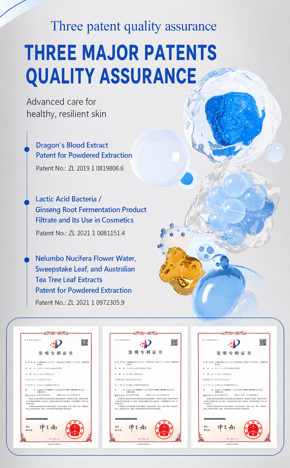 Patents and quality certifications